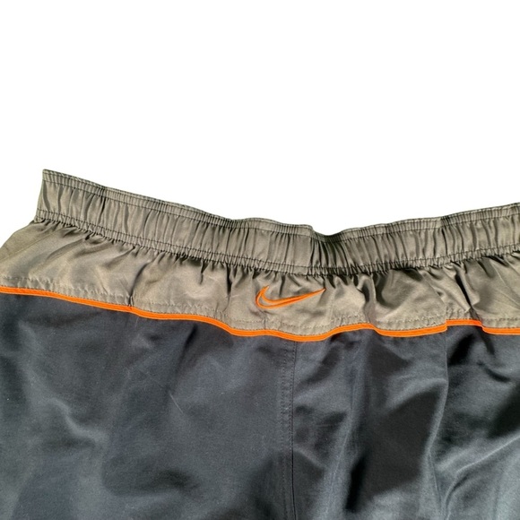 Nike XL Swim Trunks Navy Blue Gray Orange Split Board Shorts Mesh Liner Men's - Picture 12 of 13